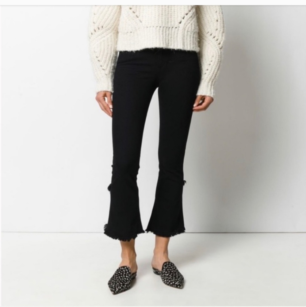 Citizens of Humanity Drew Fray High Waisted Crop Jeans W27 black
